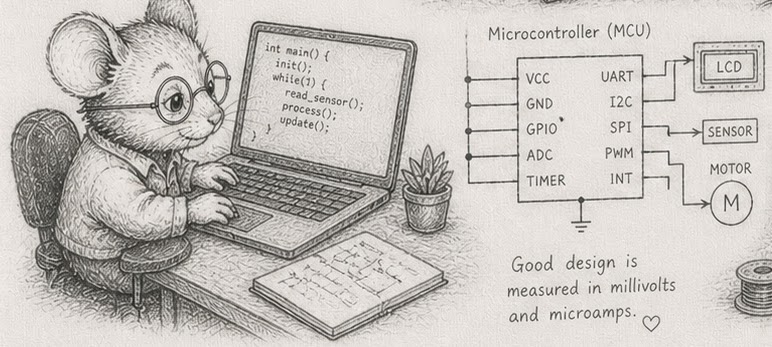 Init / while { read; process; update } — the visible tick loop